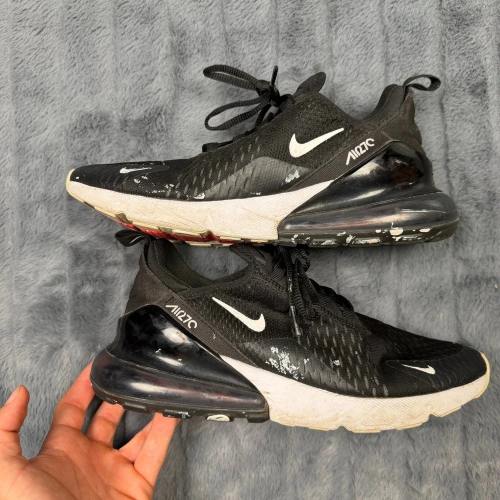 Nike Air Max 270 Black White Mens Running Shoes AH8050-002 Size 8.5
